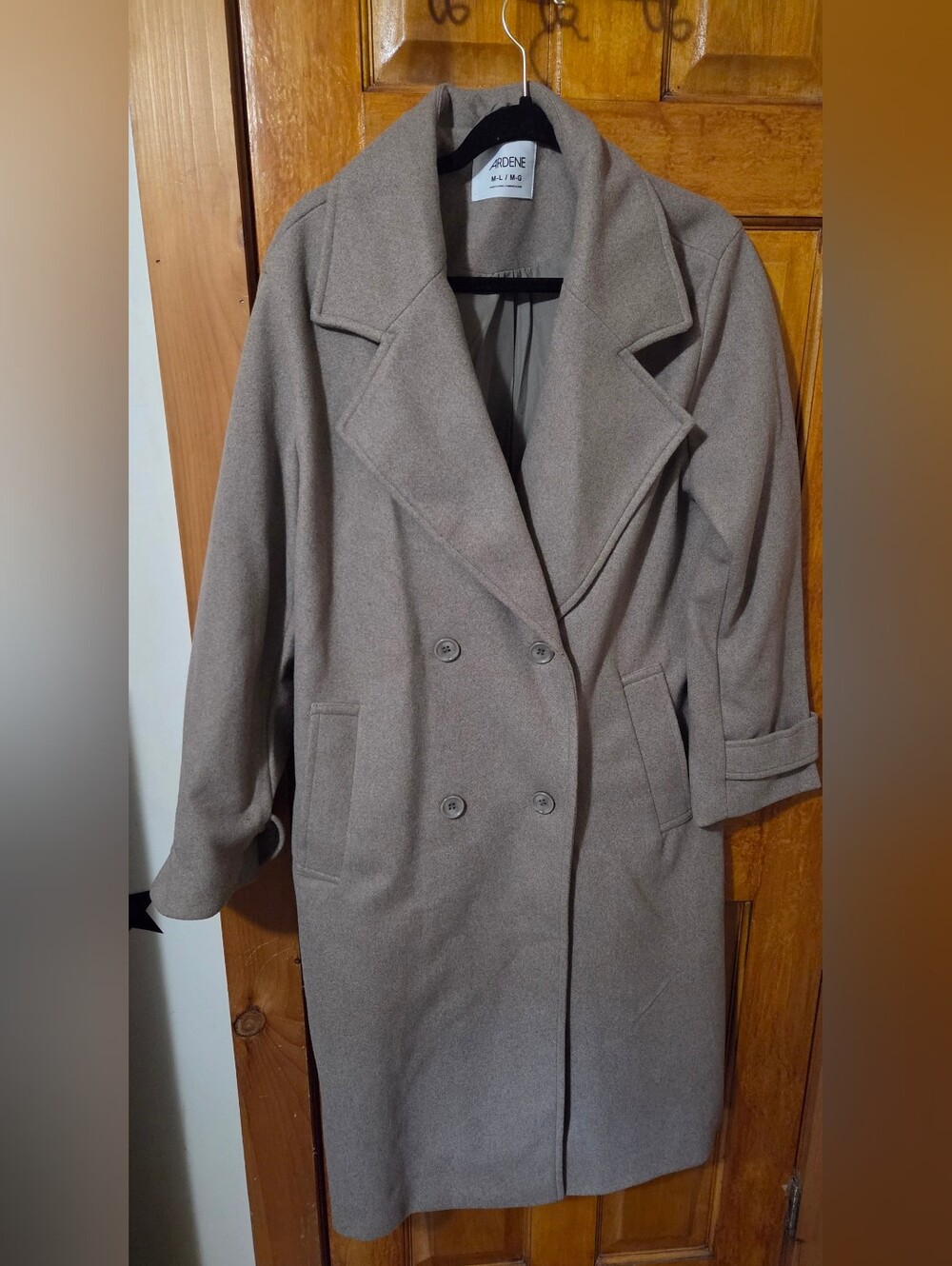 Ardene Double-Breasted Pea Coat in Taupe